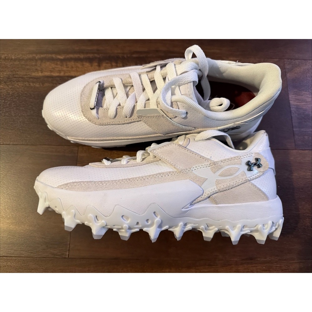 New Under Armour Mens Harper 10 Pro TPU Molded Baseball Cleats Size 7.5 White